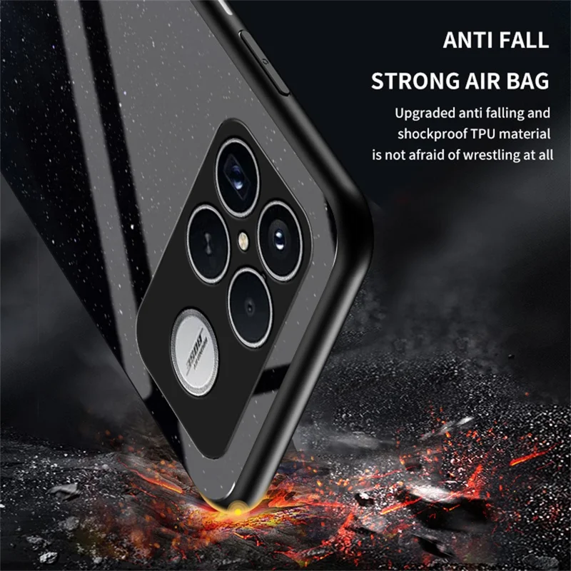 Phone Case For Xiaomi Poco F8 Ultra  /  Redmi K90 Pro Max 5G Starry Sky Pattern Tempered Glass Phone Cover - Cosmic Starry Sky