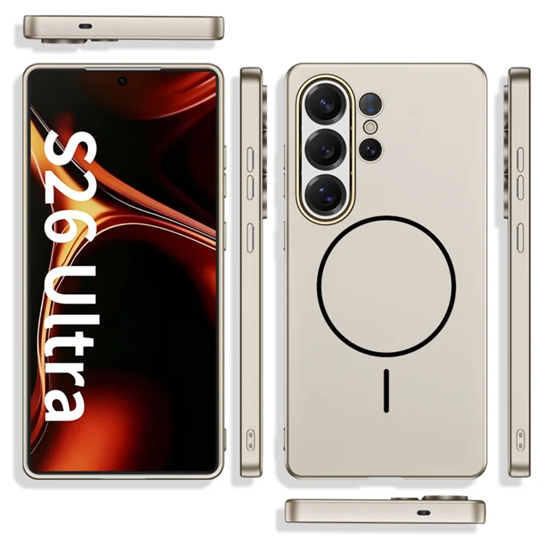 GKK For Samsung Galaxy S26 Ultra Case Magnetic Case PC + TPU Ultra Thin Phone Cover Support Wireless Charging - Titanium Grey
