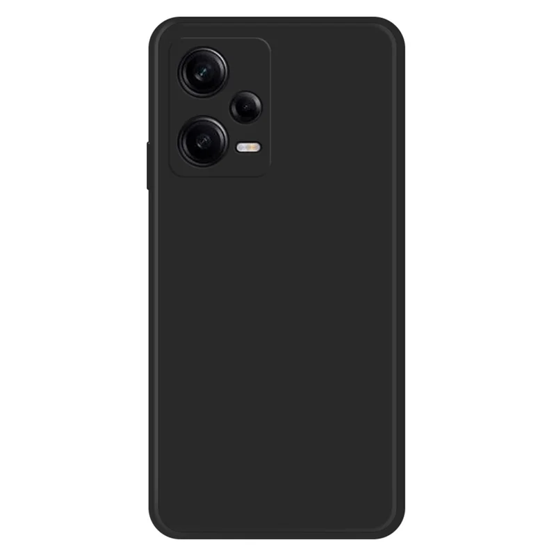 For Xiaomi Redmi Note 12 Pro 5G Straight Edge Rubberized TPU Phone Case Bump Proof Microfiber Lining Design Protective Cover - Black