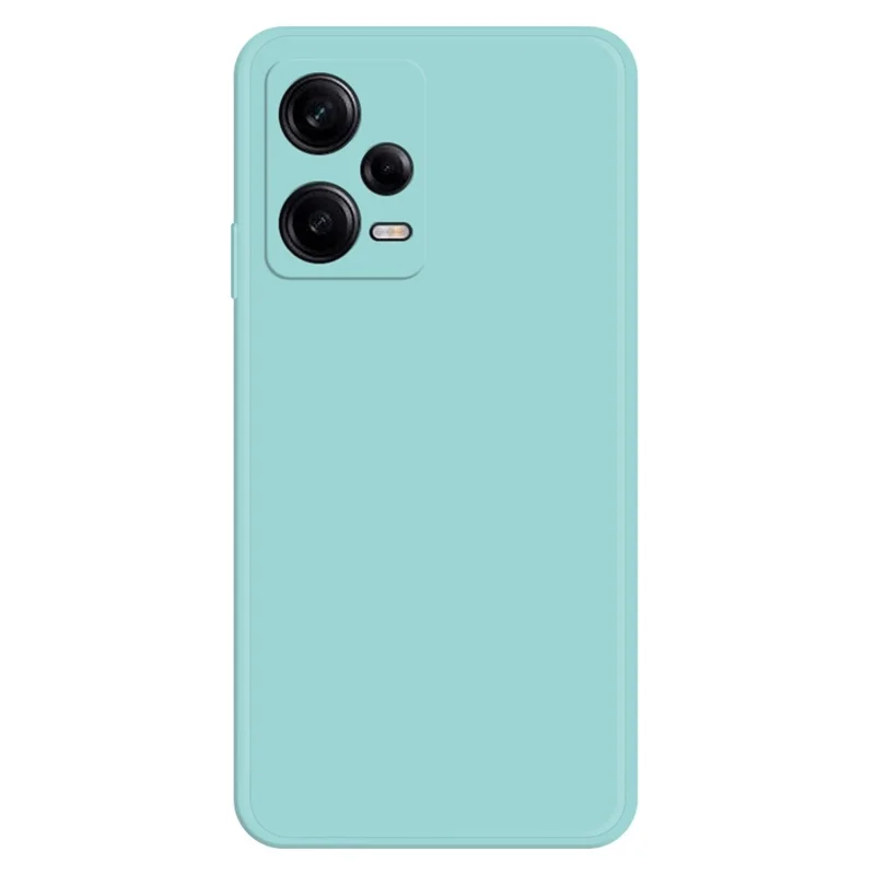 For Xiaomi Redmi Note 12 Pro 5G Straight Edge Rubberized TPU Phone Case Bump Proof Microfiber Lining Design Protective Cover - Cyan