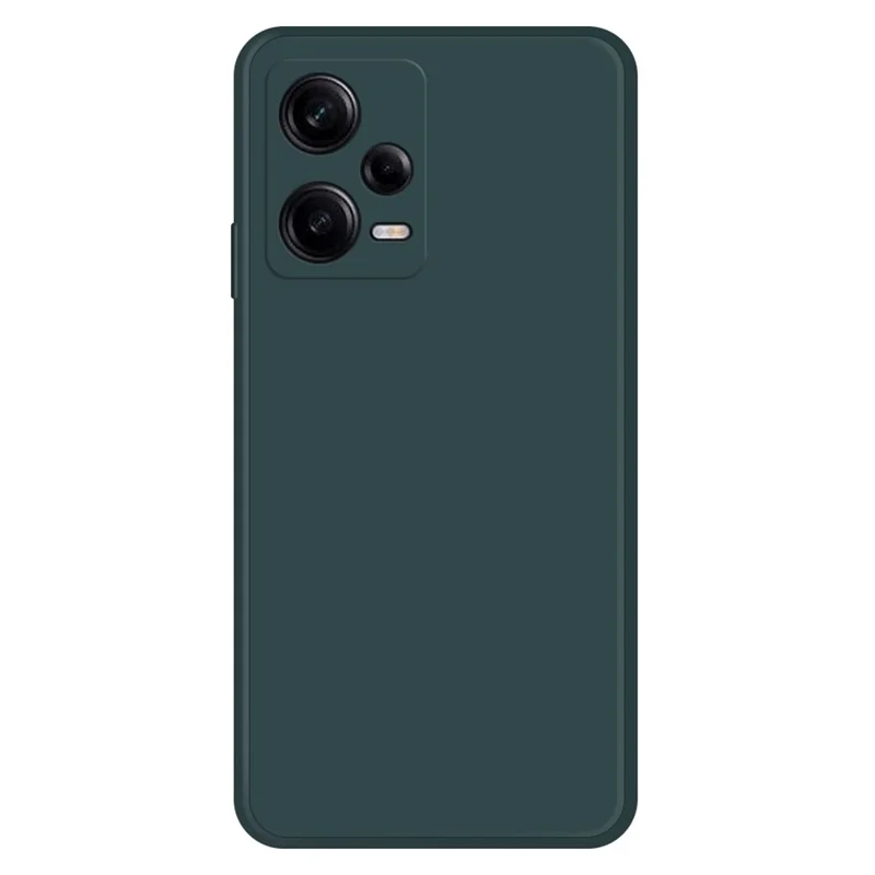 لـ Xiaomi Redmi Note 12 Pro 5G غطاء هاتف مستقيم الحواف مصنوع من مادة TPU مطاطية بتصميم سيليكون سائل متطور وداخلي من الألياف الدقيقة مقاوم للصدمات - أخضر داكن