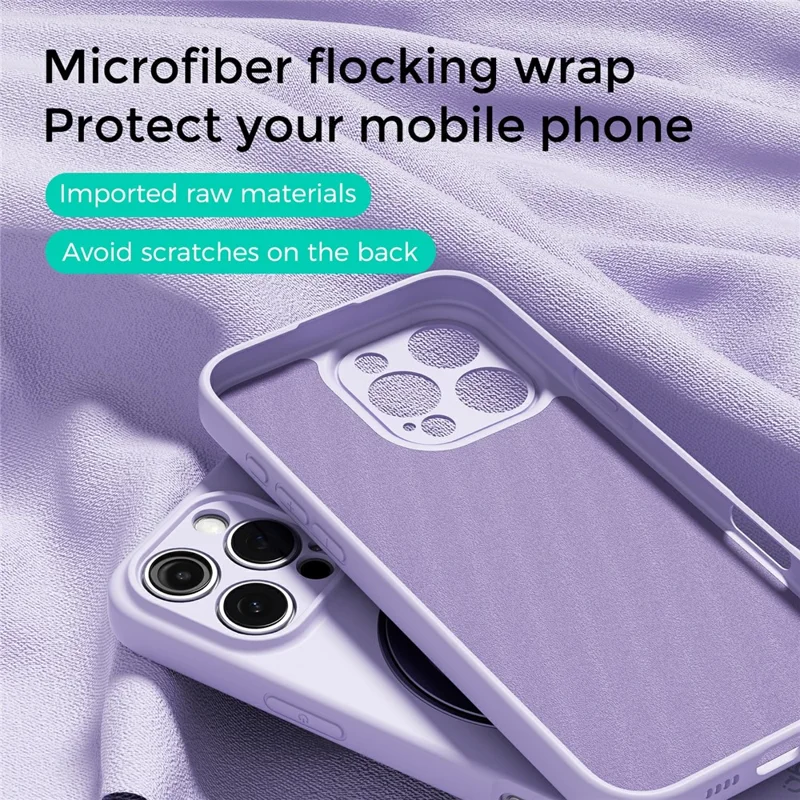 ABEEL pour iPhone 16 Pro étui magnétique avec support intégré, housse en silicone liquide avec toucher peau - Violet