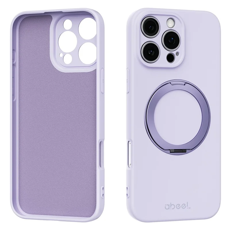 ABEEL Für iPhone 16 Pro Max Magnetische Hülle Mit Ständer Hautfreundliche Flüssigsilikon-Handyhülle - Lila