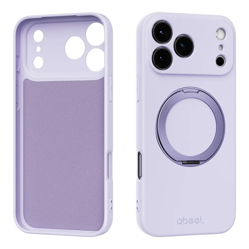 ABEEL Capa Magnética com Suporte para iPhone 17 Pro Max, Capa de Silicone Líquido com Toque Suave e Suporte - Roxo
