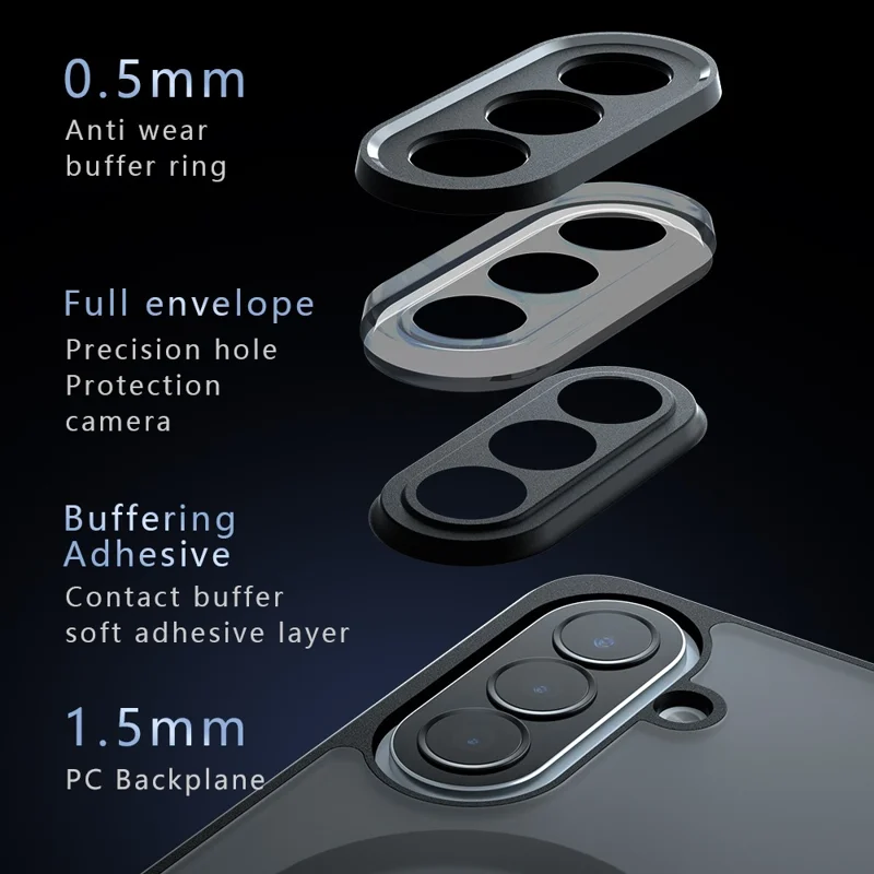 Магнитный чехол для Samsung Galaxy A57 5G, матовый чехол из ТПУ + поликарбоната, черный