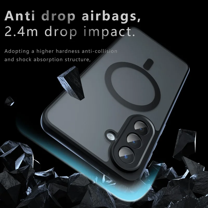 Магнитный чехол для Samsung Galaxy A57 5G, матовый чехол из ТПУ + поликарбоната, черный