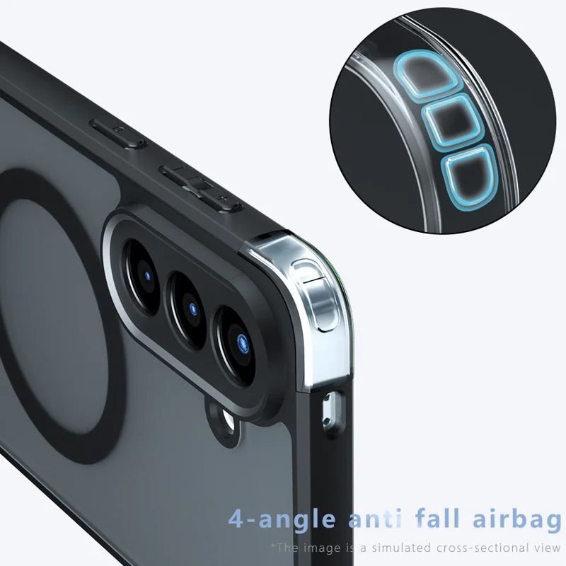 Магнитный чехол для Samsung Galaxy A57 5G, матовый чехол из ТПУ + поликарбоната, черный