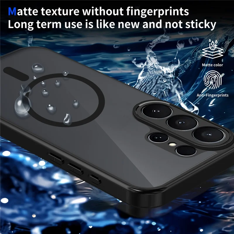 For Samsung Galaxy S26 Ultra Magnetic Case Skin Touch Matte PC + TPU Anti-Drop Phone Cover - Translucent