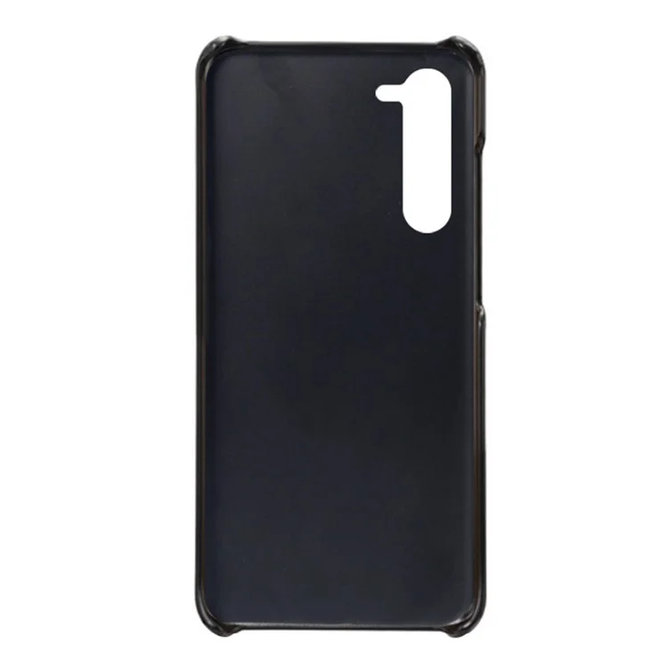 Per Samsung Galaxy S23+ Dual Card Slots PU Leather Coated PC Cover Drop-proof Protective Phone Case - Nero