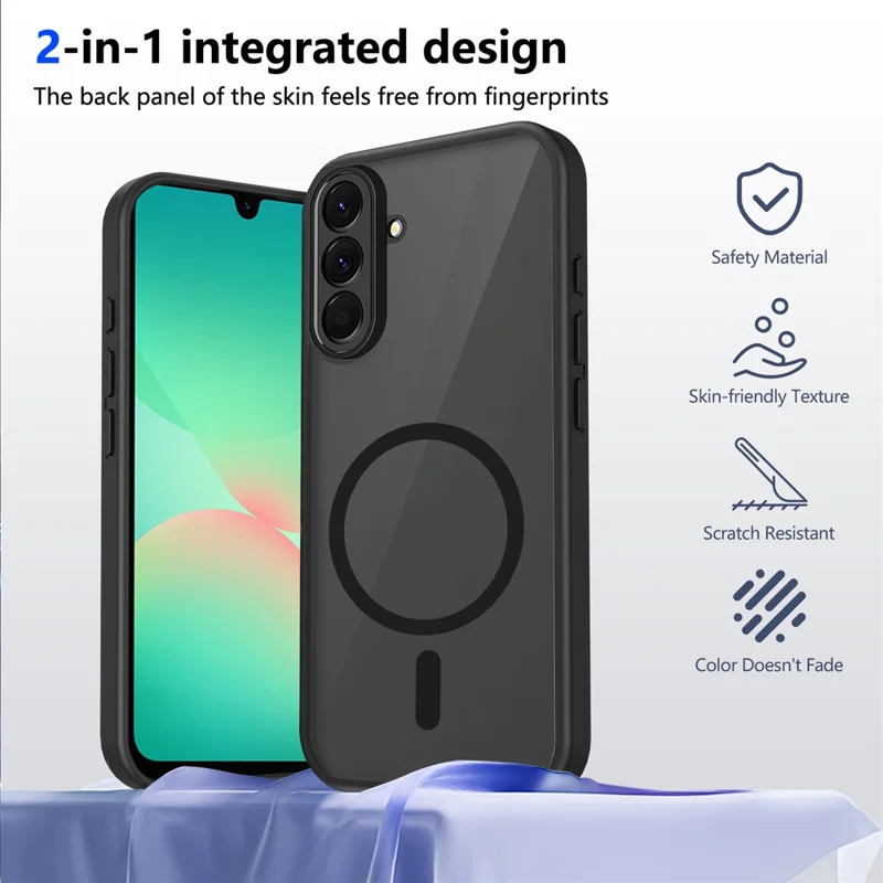 For Samsung Galaxy S26 / S26 Pro Magnetic Case Skin Touch Matte PC + TPU Anti-Drop Phone Cover - Translucent