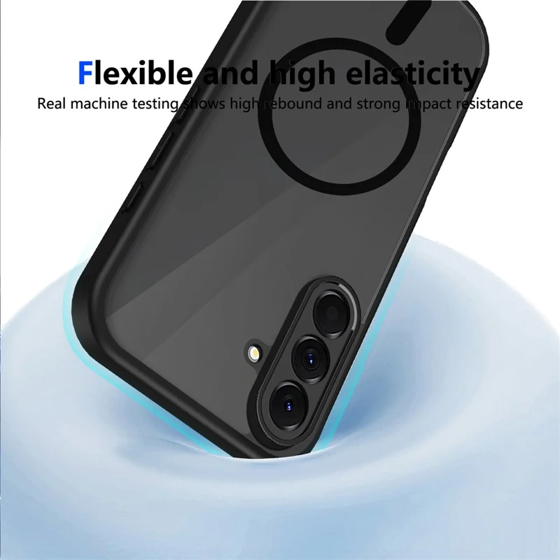For Samsung Galaxy S26+ Magnetic Case Skin Touch Matte PC + TPU Anti-Drop Phone Cover - Black - Translucent