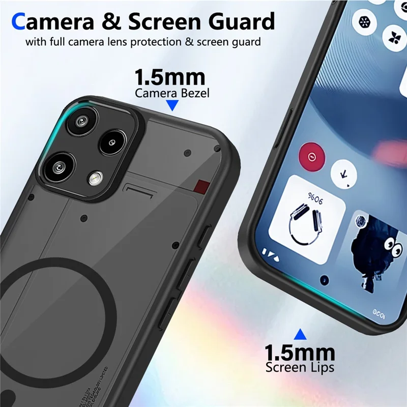 For Nothing Phone (3a) Lite 5G Magnetic Case Skin Touch Matte PC + TPU Anti-Drop Phone Cover - Translucent