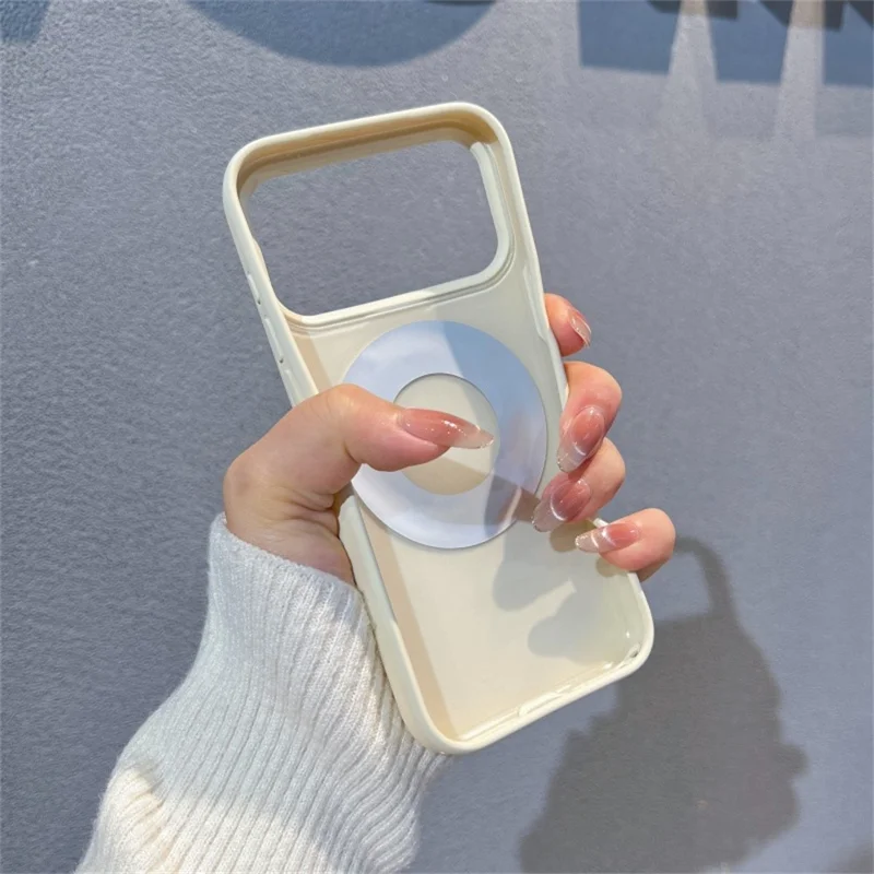 For iPhone 17 Pro Liquid Silicone Case PC Aluminium Alloy Magnetic Phone Back Cover with Kickastand Compatible with MagSafe - Orange