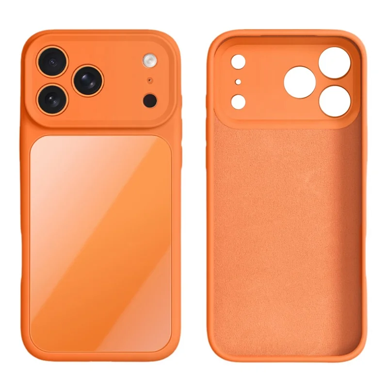 For iPhone 17 Pro Case Liquid Silicone + PC + Graphene Glass Shockproof Phone Cover - Orange