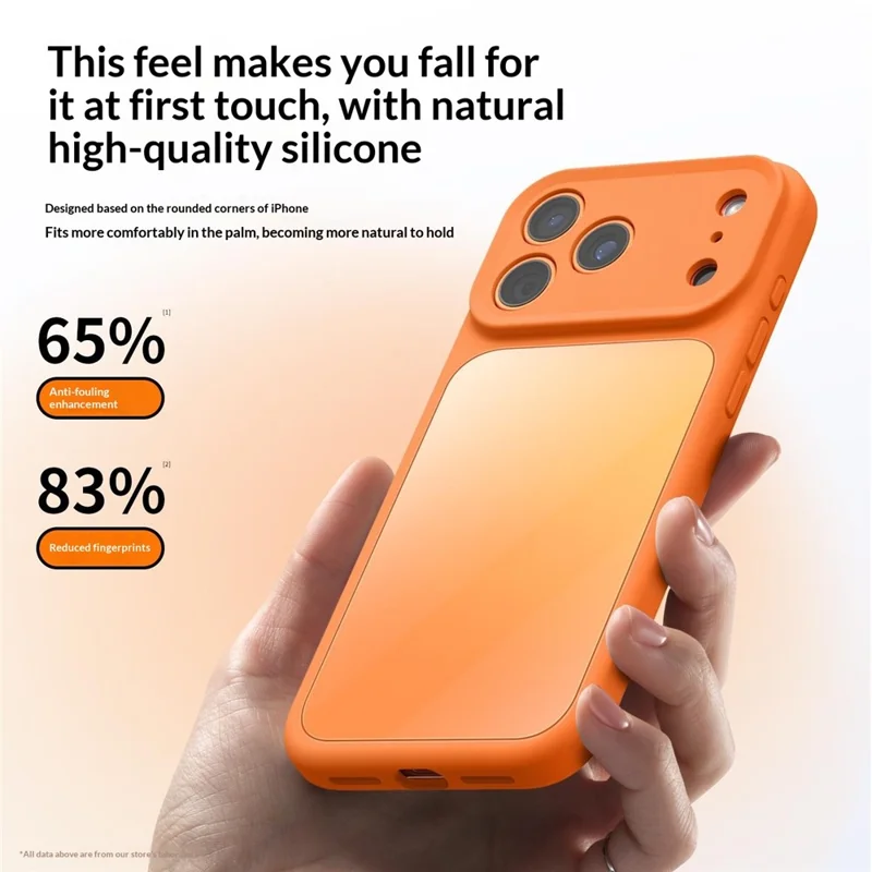 For iPhone 17 Pro Case Liquid Silicone + PC + Graphene Glass Shockproof Phone Cover - Orange