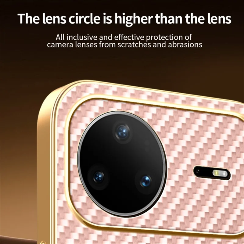 For Huawei nova 15 Pro 5G Case Carbon Fiber Textured Electroplated TPU Phone Back Cover - Pink