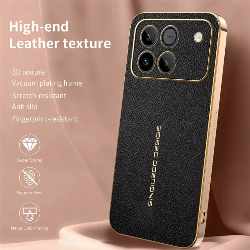 Phone Case For Honor Win 5G / Win RT 5G  Anti Scratch Litchi Texture TPU Leather PU Phone Back Cover - Black