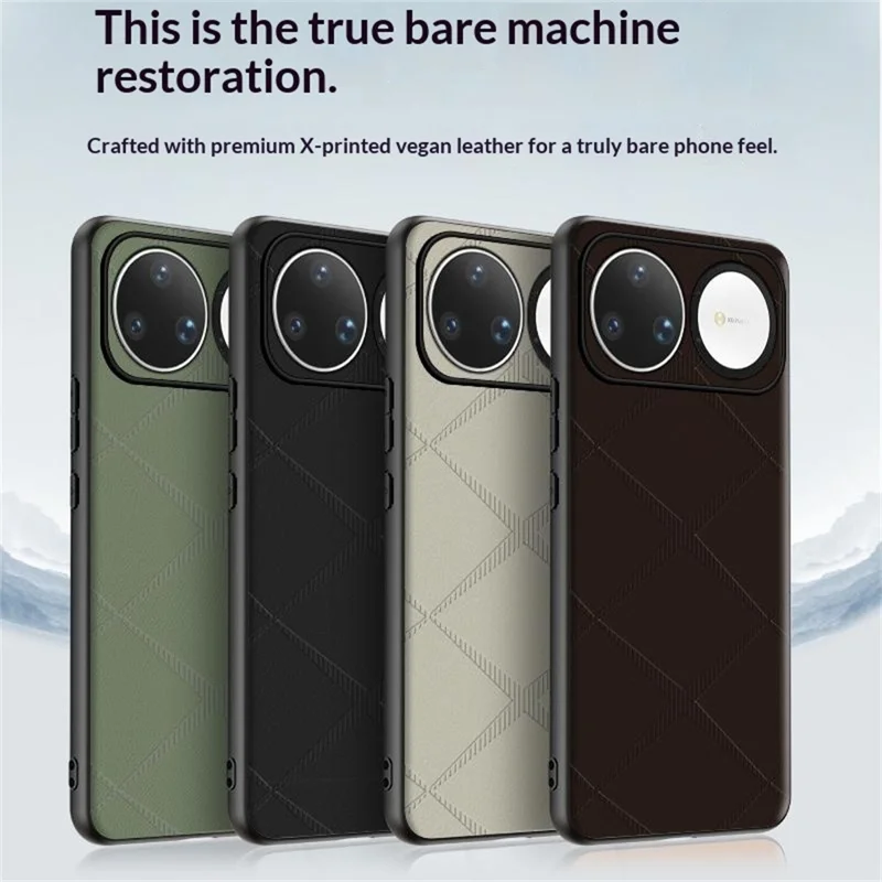 For Huawei nova 15 Ultra 5G Case X-Patterned TPU PU Leather PC Anti-Drop Phone Cover - Brown