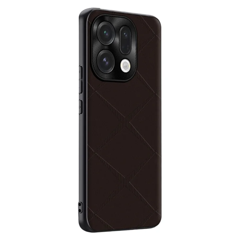 For Oppo Find X9 5G Case X-Patterned TPU PU Leather PC Anti-Drop Phone Cover - Brown