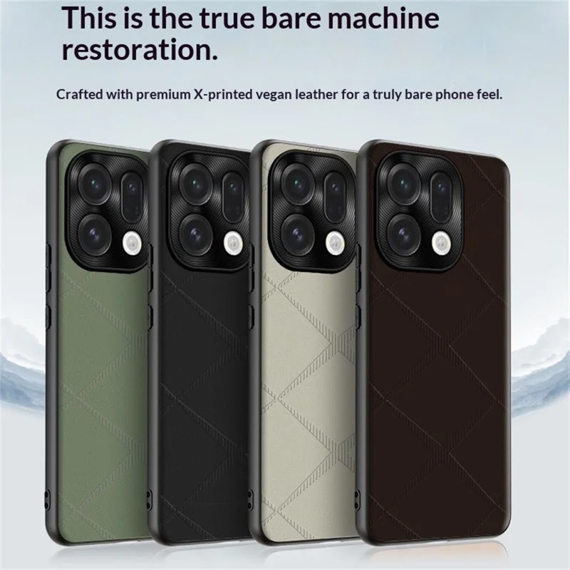 For Oppo Find X9 5G Case X-Patterned TPU PU Leather PC Anti-Drop Phone Cover - Brown