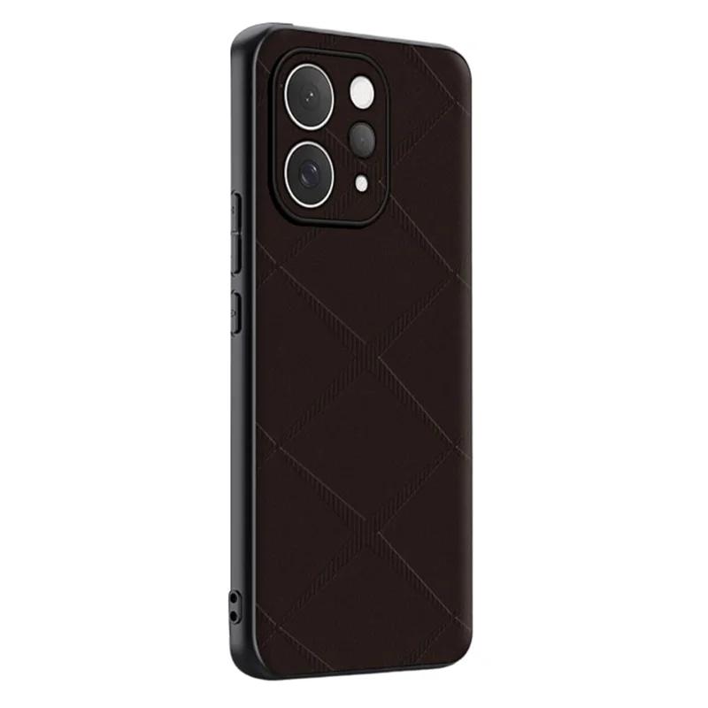 For vivo S50 5G Case X-Patterned TPU PU Leather PC Anti-Drop Phone Cover - Brown