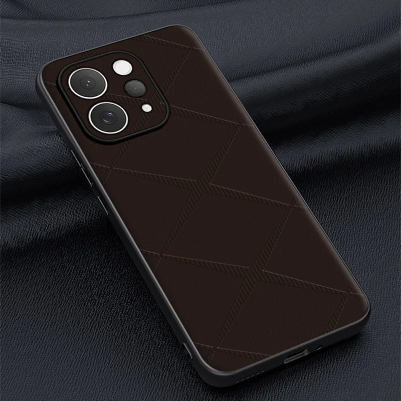 For vivo S50 5G Case X-Patterned TPU PU Leather PC Anti-Drop Phone Cover - Brown
