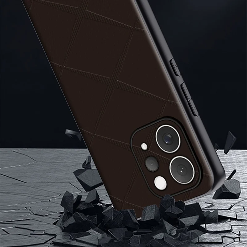 For vivo S50 5G Case X-Patterned TPU PU Leather PC Anti-Drop Phone Cover - Brown