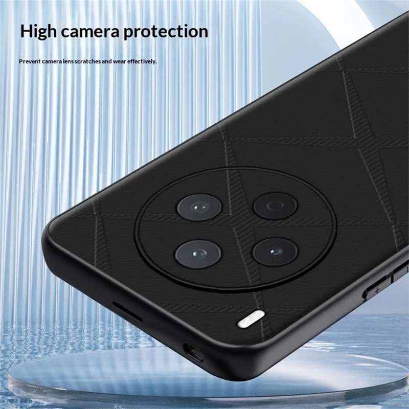 For vivo Y500 Pro 5G Case X-Patterned TPU PU Leather PC Anti-Drop Phone Cover - Brown