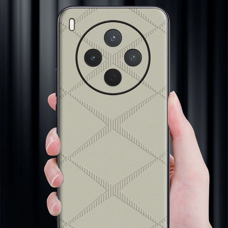 For vivo Y500 Pro 5G Case X-Patterned TPU PU Leather PC Anti-Drop Phone Cover - Brown