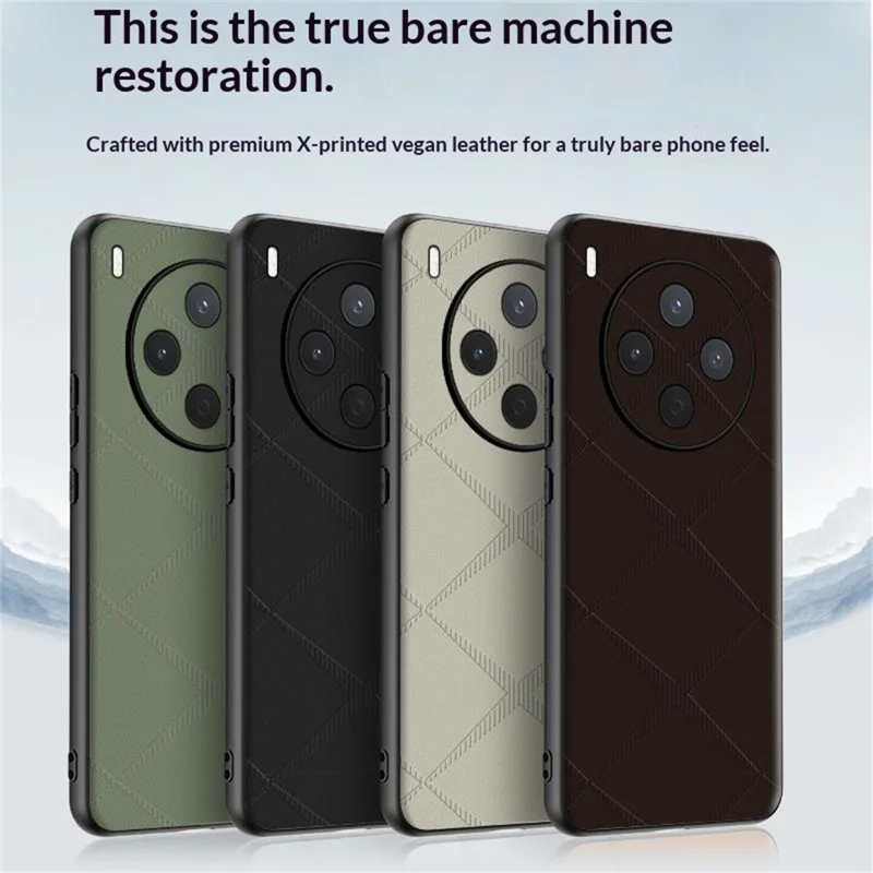 For vivo Y500 Pro 5G Case X-Patterned TPU PU Leather PC Anti-Drop Phone Cover - Brown