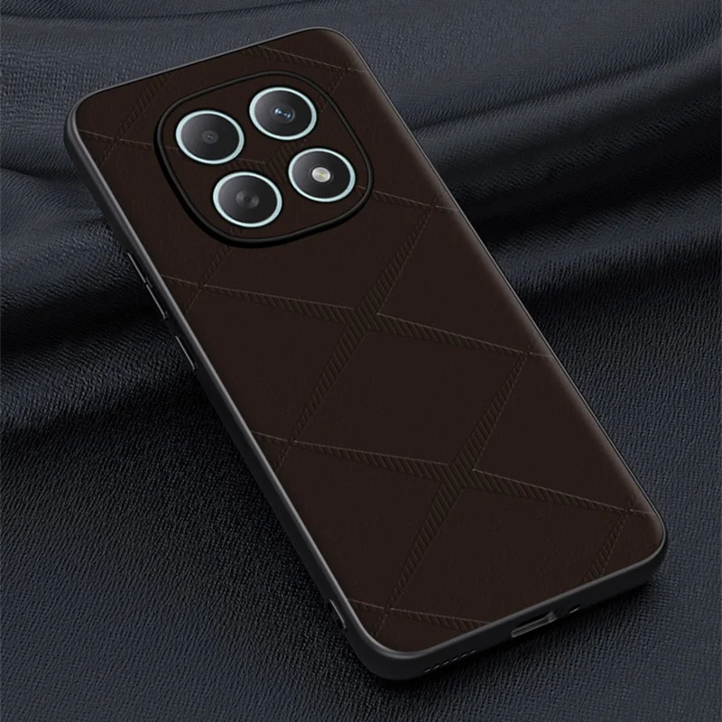 Phone Case For Xiaomi Poco M8 5G / Redmi Note 15 5G (Global) / 15 4G (Global) X-Patterned TPU PU Leather PC Anti-Drop Phone Cover - Brown