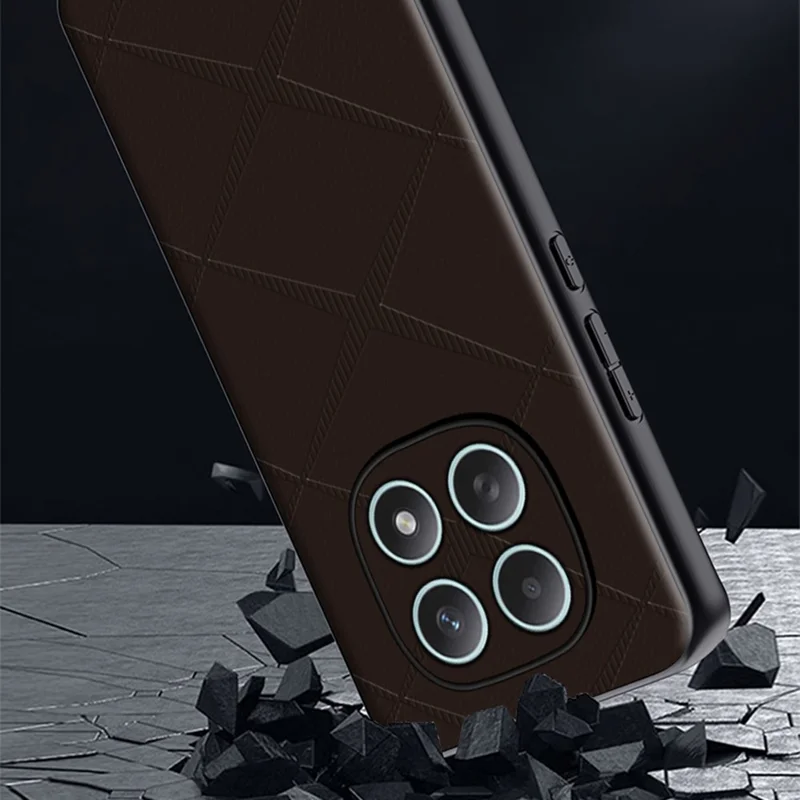 Phone Case For Xiaomi Poco M8 5G / Redmi Note 15 5G (Global) / 15 4G (Global) X-Patterned TPU PU Leather PC Anti-Drop Phone Cover - Brown