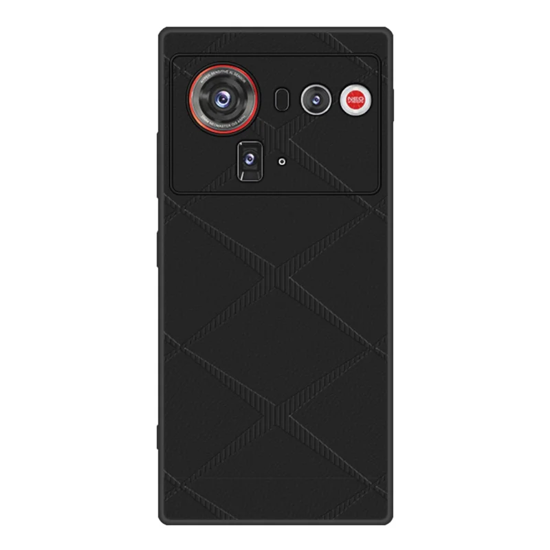 For ZTE nubia Z80 Ultra 5G Case X-Patterned TPU PU Leather PC Anti-Drop Phone Cover - Black