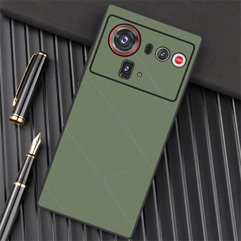 For ZTE nubia Z80 Ultra 5G Case X-Patterned TPU PU Leather PC Anti-Drop Phone Cover - Grey