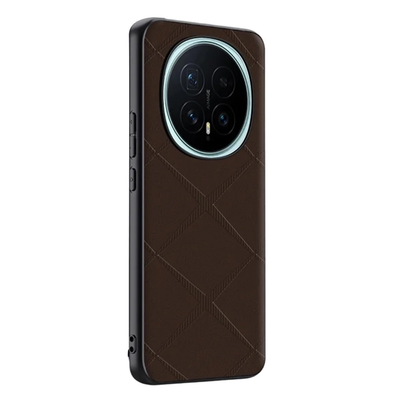 For Honor Magic8 5G Case X-Patterned TPU PU Leather PC Anti-Drop Phone Cover - Brown