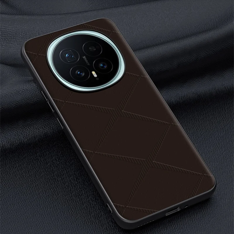 For Honor Magic8 5G Case X-Patterned TPU PU Leather PC Anti-Drop Phone Cover - Brown