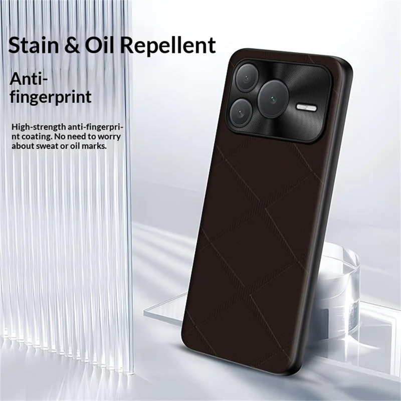 For Honor Power2 5G Case X-Patterned TPU PU Leather PC Anti-Drop Phone Cover - Brown