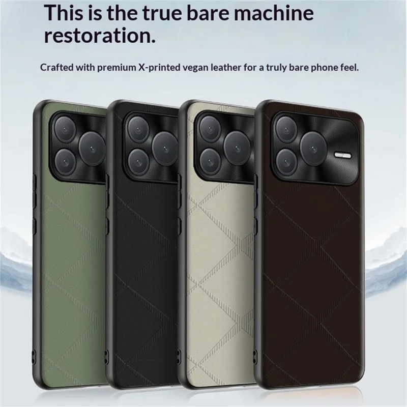 For Honor Power2 5G Case X-Patterned TPU PU Leather PC Anti-Drop Phone Cover - Brown