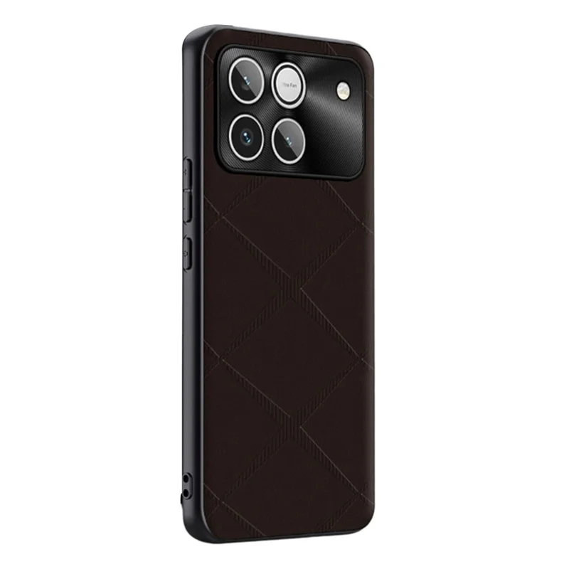 Phone Case For Honor Win 5G  /  Win RT 5G X-Patterned TPU PU Leather PC Anti-Drop Phone Cover - Brown