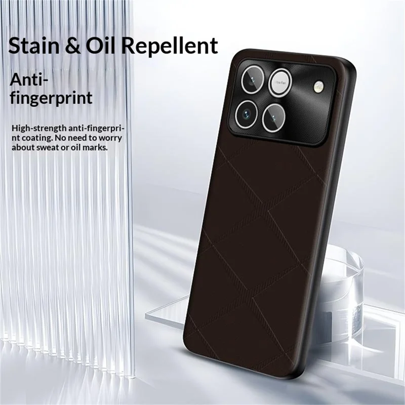 Phone Case For Honor Win 5G  /  Win RT 5G X-Patterned TPU PU Leather PC Anti-Drop Phone Cover - Brown