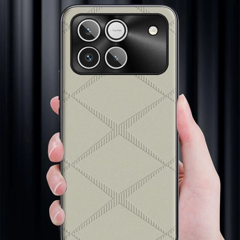 Phone Case For Honor Win 5G  /  Win RT 5G X-Patterned TPU PU Leather PC Anti-Drop Phone Cover - Brown