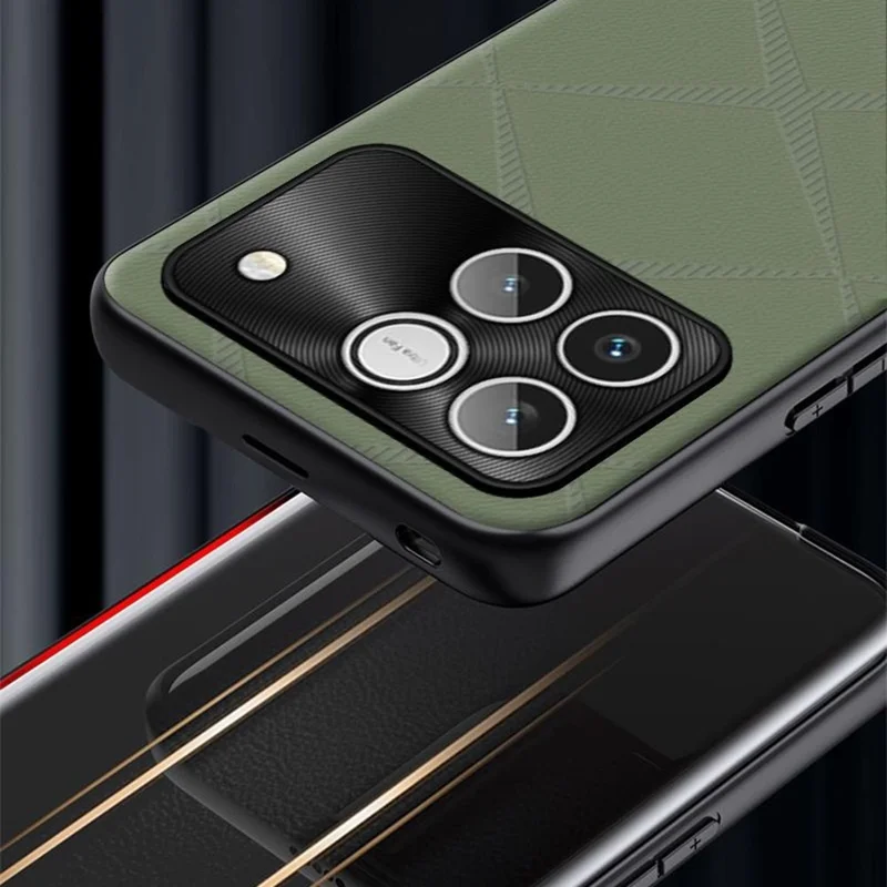 Phone Case For Honor Win 5G  /  Win RT 5G X-Patterned TPU PU Leather PC Anti-Drop Phone Cover - Brown