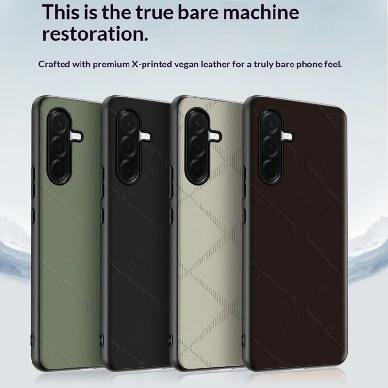 For Samsung Galaxy A36 5G Case X-Patterned TPU PU Leather PC Anti-Drop Phone Cover - Grey