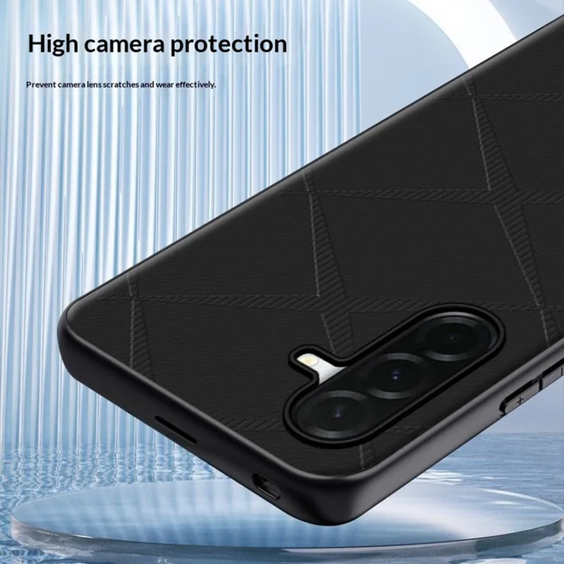 For Samsung Galaxy S26 Case X-Patterned TPU PU Leather PC Anti-Drop Phone Cover - Grey