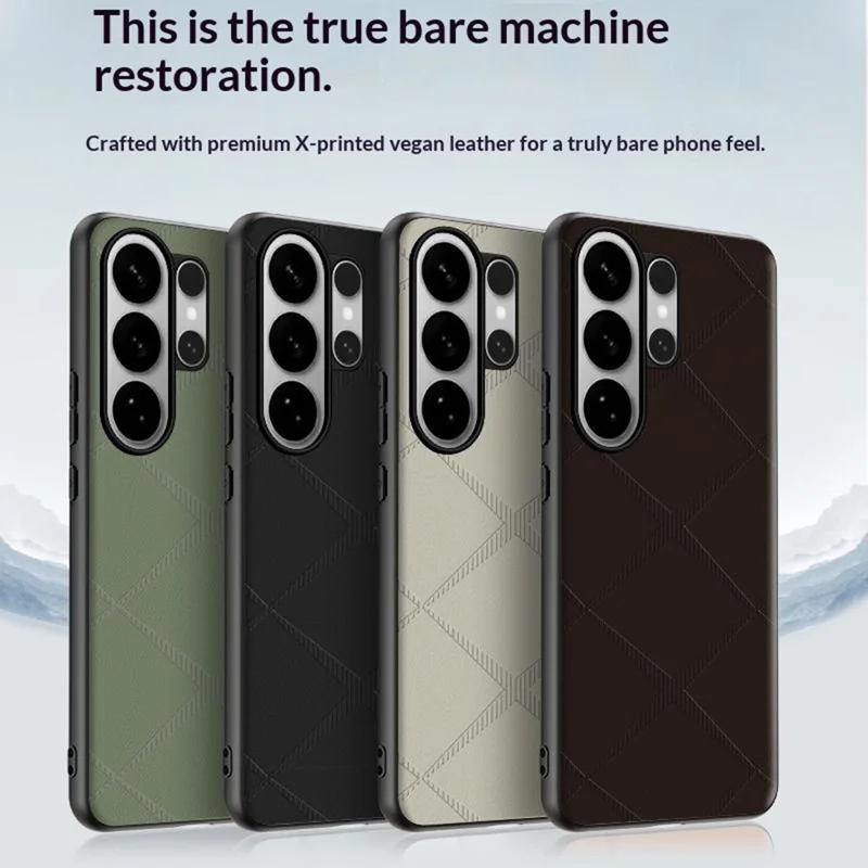 For Samsung Galaxy S26 Ultra Case X-Patterned TPU PU Leather PC Anti-Drop Phone Cover - Green