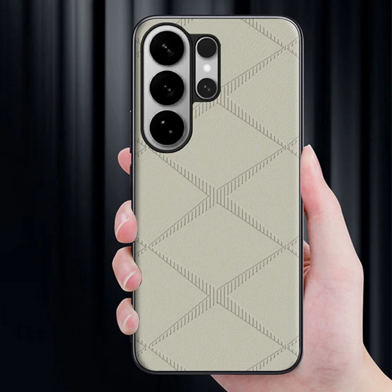 For Samsung Galaxy S24 Ultra Case X-Patterned TPU PU Leather PC Anti-Drop Phone Cover - Green