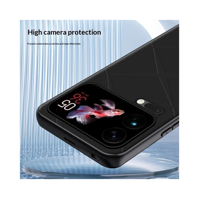 For Xiaomi 17 Pro Max Case X-Patterned TPU PU Leather PC Anti-Drop Phone Cover - Black