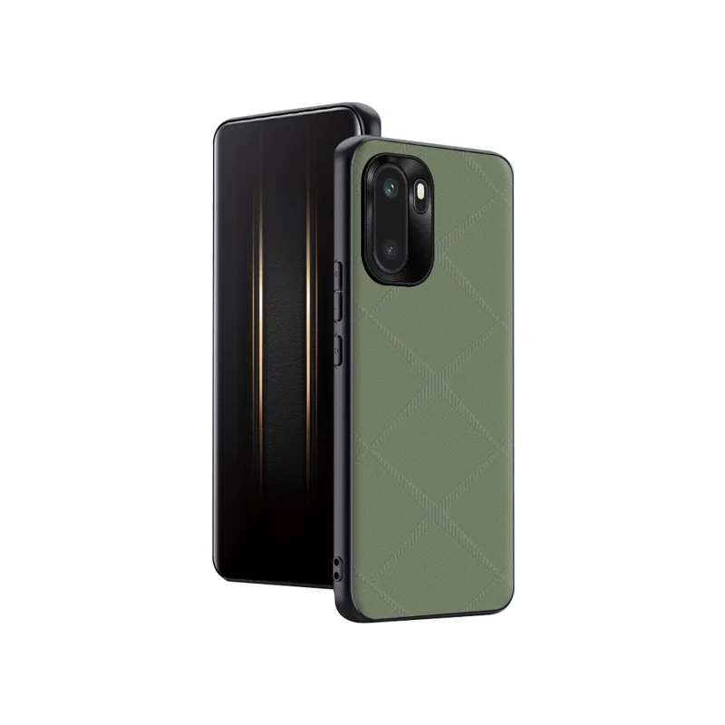 For OnePlus Ace 6 5G Case X-Patterned TPU PU Leather PC Anti-Drop Phone Cover - Green
