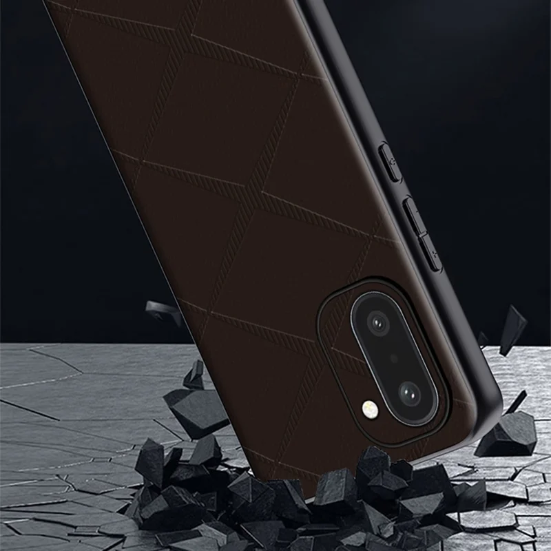 For OnePlus Ace 6T 5G Case X-Patterned TPU PU Leather PC Anti-Drop Phone Cover - Grey