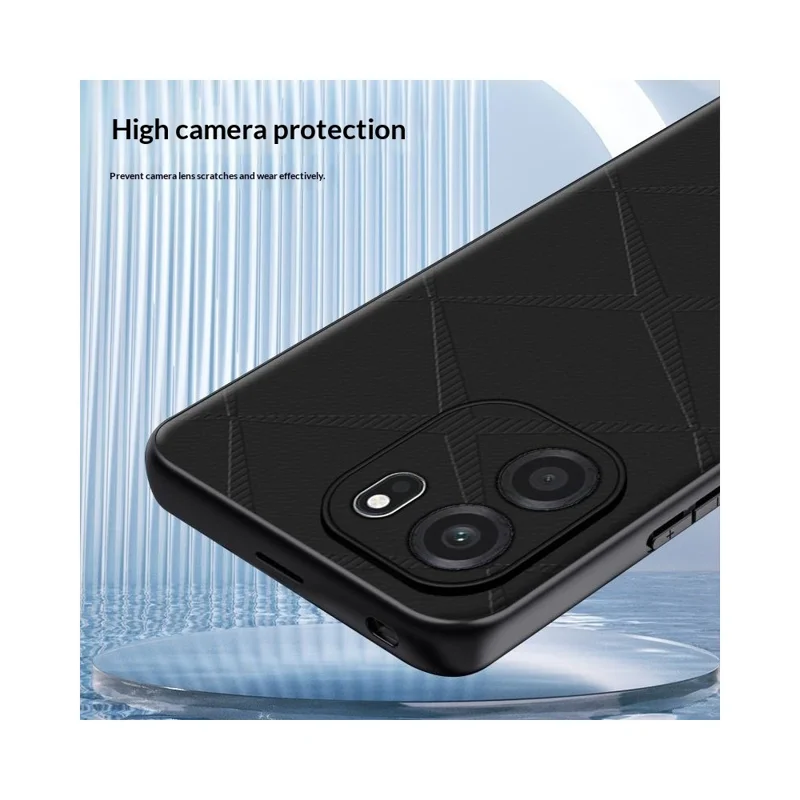 For OnePlus Turbo 6V Case X-Patterned TPU PU Leather PC Anti-Drop Phone Cover - Grey